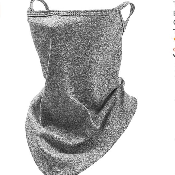 tosfogo Other - New Gray Triangle Face Bandana Kids 8-12